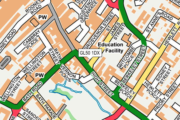 GL50 1DX map - OS OpenMap – Local (Ordnance Survey) GL50 1DX map - OS OpenMap – Local (Ordnance Survey)