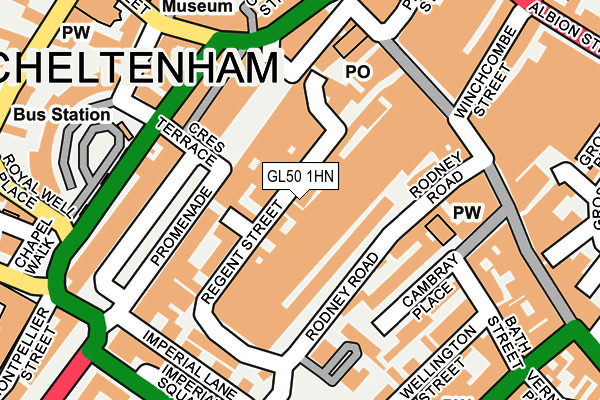 GL50 1HN map - OS OpenMap – Local (Ordnance Survey) GL50 1HN map - OS OpenMap – Local (Ordnance Survey)