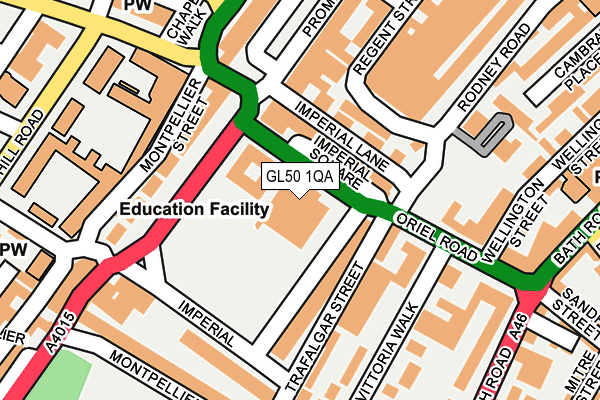 GL50 1QA map - OS OpenMap – Local (Ordnance Survey) GL50 1QA map - OS OpenMap – Local (Ordnance Survey)