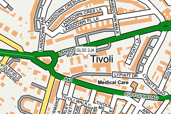 GL50 2JA map - OS OpenMap – Local (Ordnance Survey) GL50 2JA map - OS OpenMap – Local (Ordnance Survey)