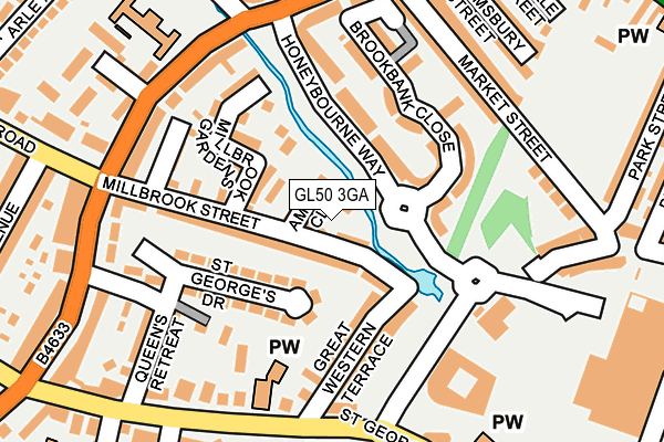 GL50 3GA map - OS OpenMap – Local (Ordnance Survey)