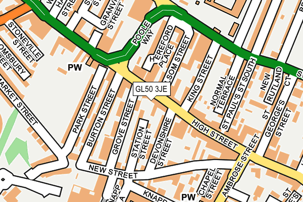 GL50 3JE map - OS OpenMap – Local (Ordnance Survey) GL50 3JE map - OS OpenMap – Local (Ordnance Survey)