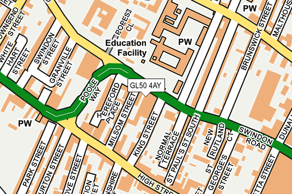 GL50 4AY map - OS OpenMap – Local (Ordnance Survey) GL50 4AY map - OS OpenMap – Local (Ordnance Survey)
