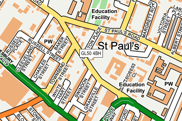 GL50 4BH map - OS OpenMap – Local (Ordnance Survey) GL50 4BH map - OS OpenMap – Local (Ordnance Survey)