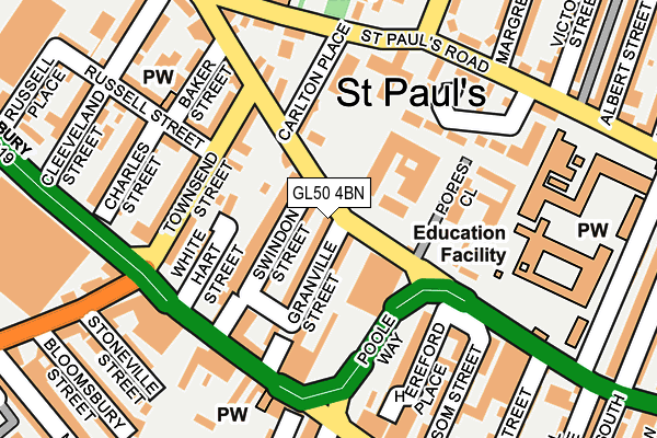 GL50 4BN map - OS OpenMap – Local (Ordnance Survey) GL50 4BN map - OS OpenMap – Local (Ordnance Survey)