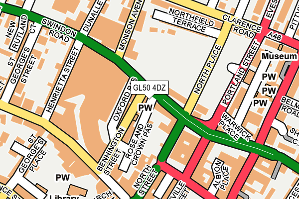 GL50 4DZ map - OS OpenMap – Local (Ordnance Survey) GL50 4DZ map - OS OpenMap – Local (Ordnance Survey)