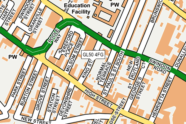 GL50 4FG map - OS OpenMap – Local (Ordnance Survey) GL50 4FG map - OS OpenMap – Local (Ordnance Survey)