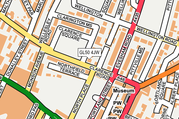 GL50 4JW map - OS OpenMap – Local (Ordnance Survey) GL50 4JW map - OS OpenMap – Local (Ordnance Survey)