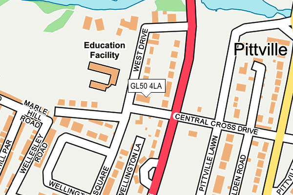 GL50 4LA map - OS OpenMap – Local (Ordnance Survey) GL50 4LA map - OS OpenMap – Local (Ordnance Survey)