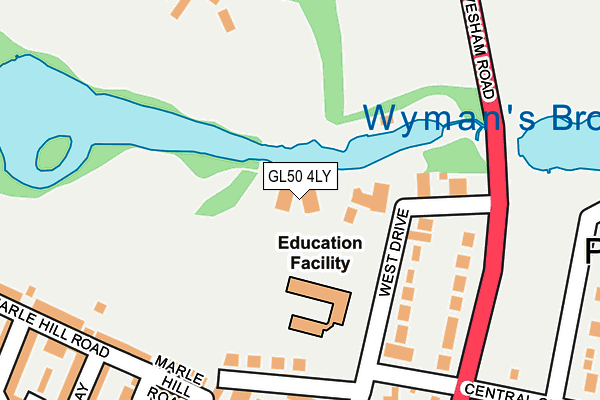 GL50 4LY map - OS OpenMap – Local (Ordnance Survey) GL50 4LY map - OS OpenMap – Local (Ordnance Survey)