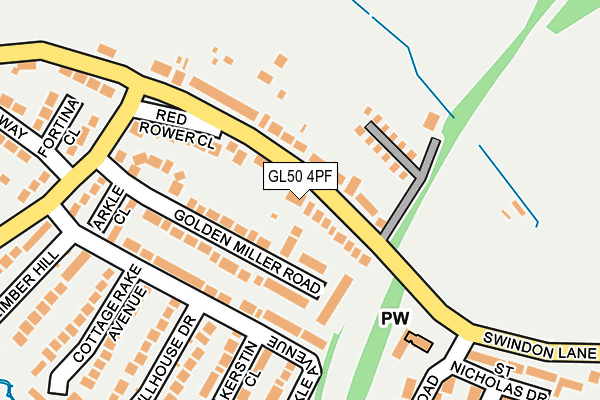 GL50 4PF map - OS OpenMap – Local (Ordnance Survey) GL50 4PF map - OS OpenMap – Local (Ordnance Survey)