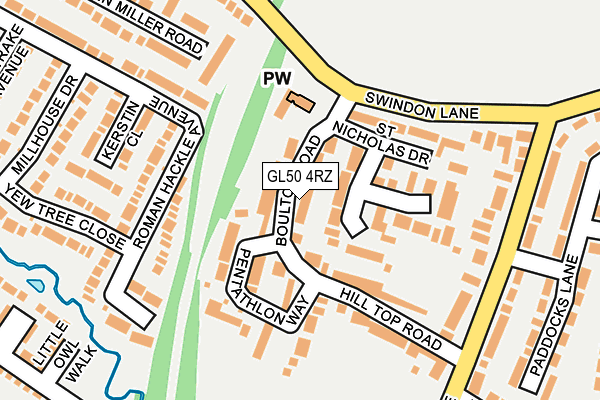 GL50 4RZ map - OS OpenMap – Local (Ordnance Survey) GL50 4RZ map - OS OpenMap – Local (Ordnance Survey)