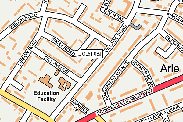 GL51 0BJ map - OS OpenMap – Local (Ordnance Survey)