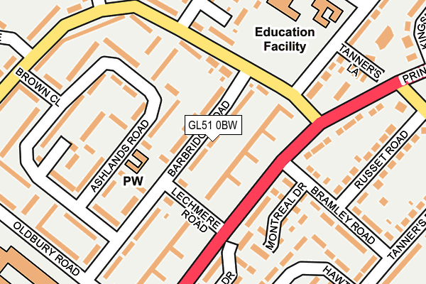 GL51 0BW map - OS OpenMap – Local (Ordnance Survey) GL51 0BW map - OS OpenMap – Local (Ordnance Survey)
