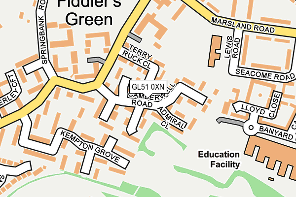 GL51 0XN map - OS OpenMap – Local (Ordnance Survey) GL51 0XN map - OS OpenMap – Local (Ordnance Survey)
