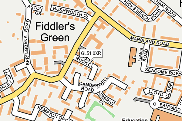 GL51 0XR map - OS OpenMap – Local (Ordnance Survey) GL51 0XR map - OS OpenMap – Local (Ordnance Survey)