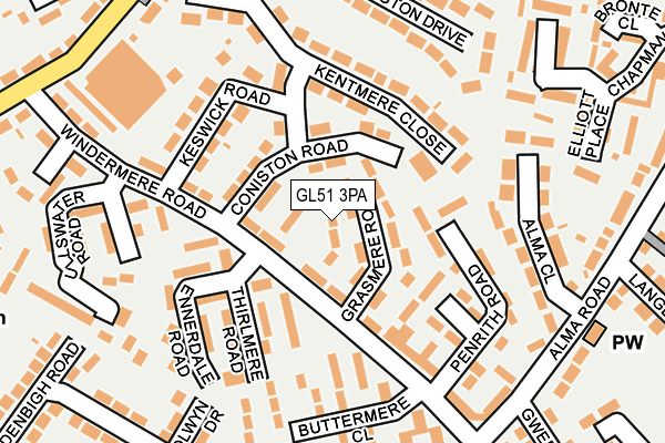 GL51 3PA map - OS OpenMap – Local (Ordnance Survey) GL51 3PA map - OS OpenMap – Local (Ordnance Survey)