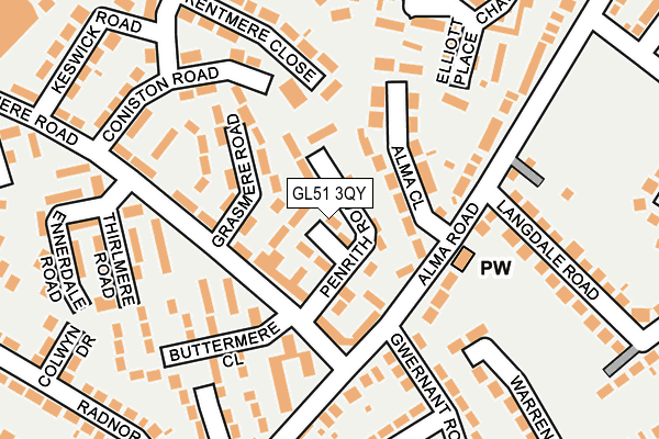GL51 3QY map - OS OpenMap – Local (Ordnance Survey) GL51 3QY map - OS OpenMap – Local (Ordnance Survey)