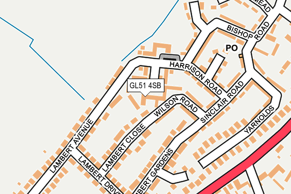GL51 4SB map - OS OpenMap – Local (Ordnance Survey) GL51 4SB map - OS OpenMap – Local (Ordnance Survey)