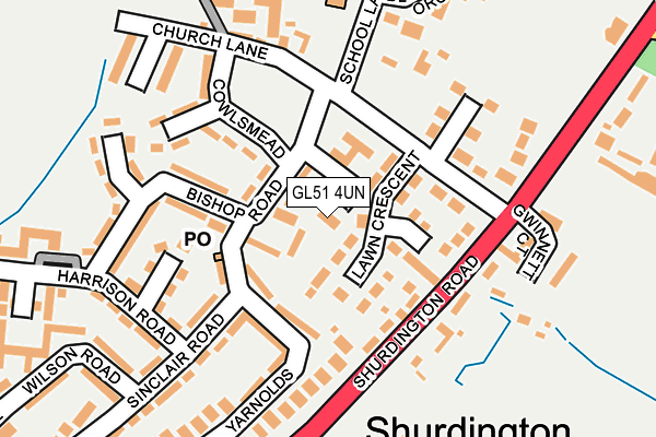 GL51 4UN map - OS OpenMap – Local (Ordnance Survey) GL51 4UN map - OS OpenMap – Local (Ordnance Survey)