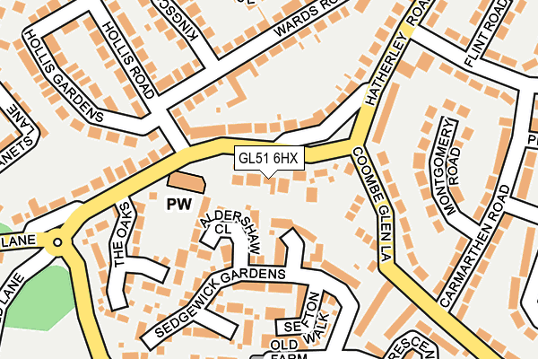 GL51 6HX map - OS OpenMap – Local (Ordnance Survey) GL51 6HX map - OS OpenMap – Local (Ordnance Survey)