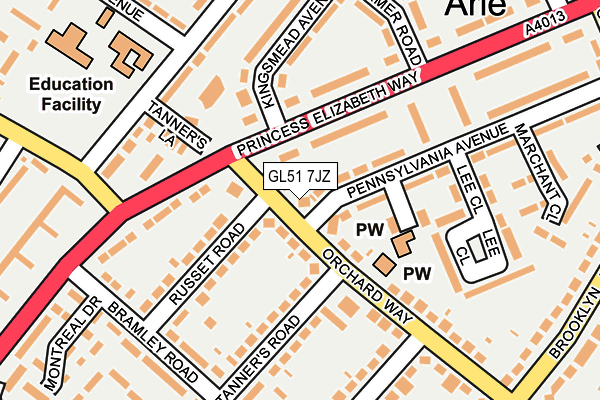 GL51 7JZ map - OS OpenMap – Local (Ordnance Survey) GL51 7JZ map - OS OpenMap – Local (Ordnance Survey)