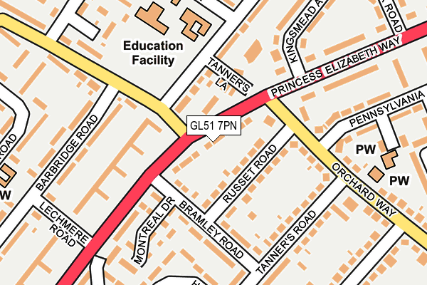 GL51 7PN map - OS OpenMap – Local (Ordnance Survey) GL51 7PN map - OS OpenMap – Local (Ordnance Survey)