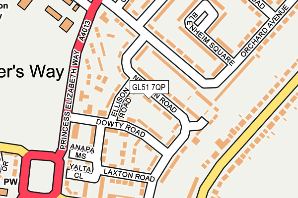 GL51 7QP map - OS OpenMap – Local (Ordnance Survey) GL51 7QP map - OS OpenMap – Local (Ordnance Survey)