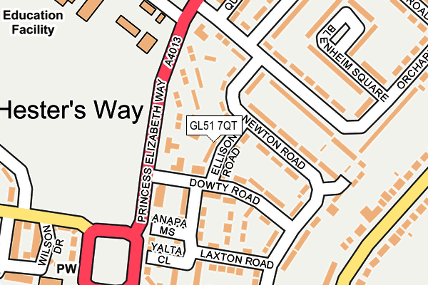 GL51 7QT map - OS OpenMap – Local (Ordnance Survey) GL51 7QT map - OS OpenMap – Local (Ordnance Survey)