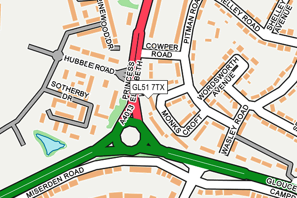 GL51 7TX map - OS OpenMap – Local (Ordnance Survey) GL51 7TX map - OS OpenMap – Local (Ordnance Survey)