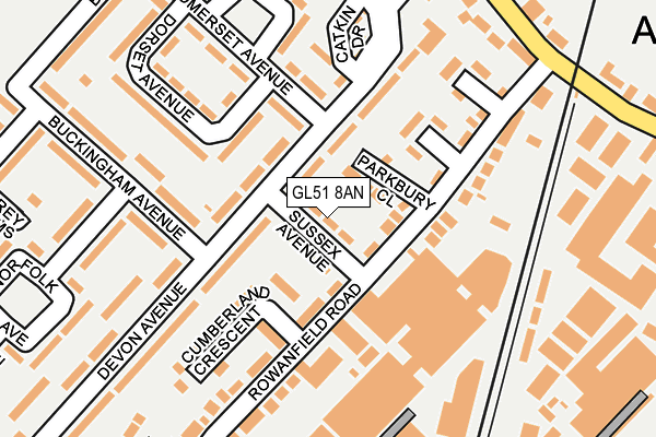 GL51 8AN map - OS OpenMap – Local (Ordnance Survey) GL51 8AN map - OS OpenMap – Local (Ordnance Survey)
