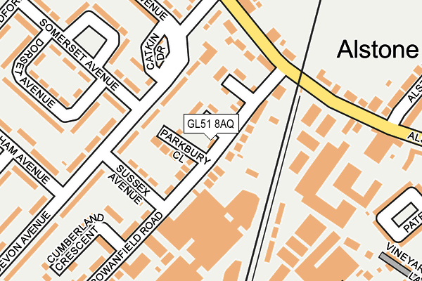GL51 8AQ map - OS OpenMap – Local (Ordnance Survey) GL51 8AQ map - OS OpenMap – Local (Ordnance Survey)