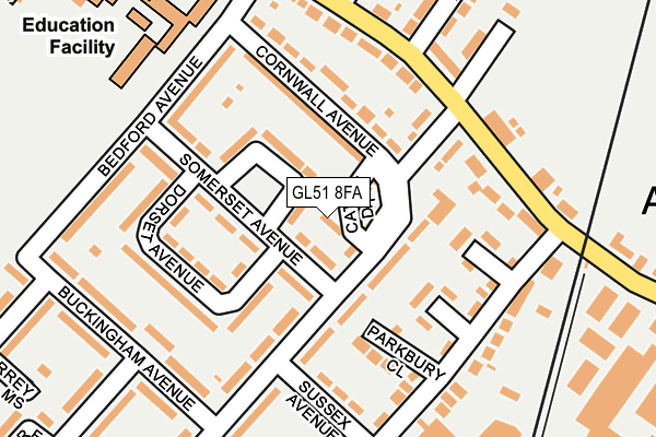 GL51 8FA map - OS OpenMap – Local (Ordnance Survey) GL51 8FA map - OS OpenMap – Local (Ordnance Survey)