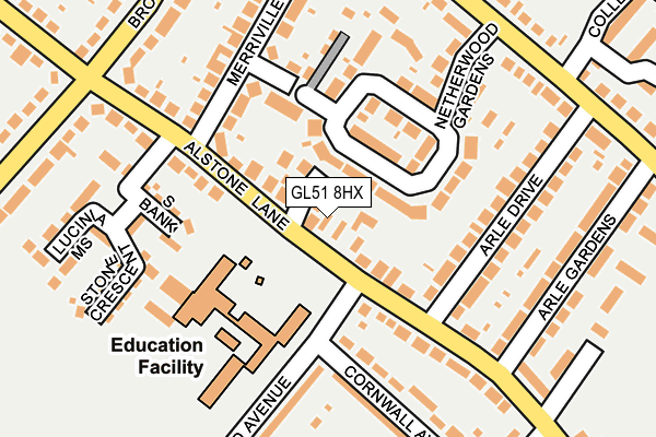 GL51 8HX map - OS OpenMap – Local (Ordnance Survey) GL51 8HX map - OS OpenMap – Local (Ordnance Survey)