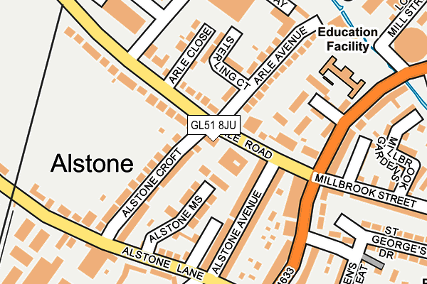 GL51 8JU map - OS OpenMap – Local (Ordnance Survey) GL51 8JU map - OS OpenMap – Local (Ordnance Survey)