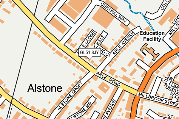 GL51 8JY map - OS OpenMap – Local (Ordnance Survey)