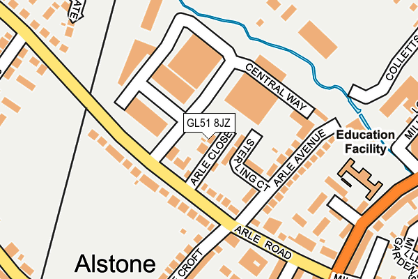 GL51 8JZ map - OS OpenMap – Local (Ordnance Survey)