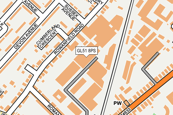 GL51 8PS map - OS OpenMap – Local (Ordnance Survey)