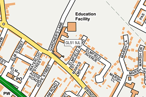 GL51 9JL map - OS OpenMap – Local (Ordnance Survey) GL51 9JL map - OS OpenMap – Local (Ordnance Survey)