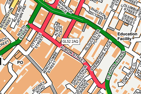 GL52 2AQ map - OS OpenMap – Local (Ordnance Survey) GL52 2AQ map - OS OpenMap – Local (Ordnance Survey)