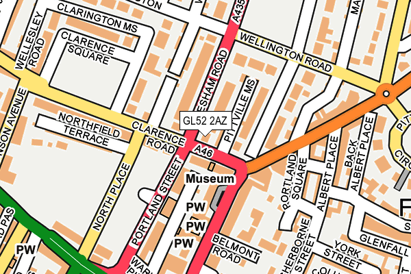 GL52 2AZ map - OS OpenMap – Local (Ordnance Survey) GL52 2AZ map - OS OpenMap – Local (Ordnance Survey)