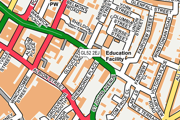 GL52 2EJ map - OS OpenMap – Local (Ordnance Survey) GL52 2EJ map - OS OpenMap – Local (Ordnance Survey)