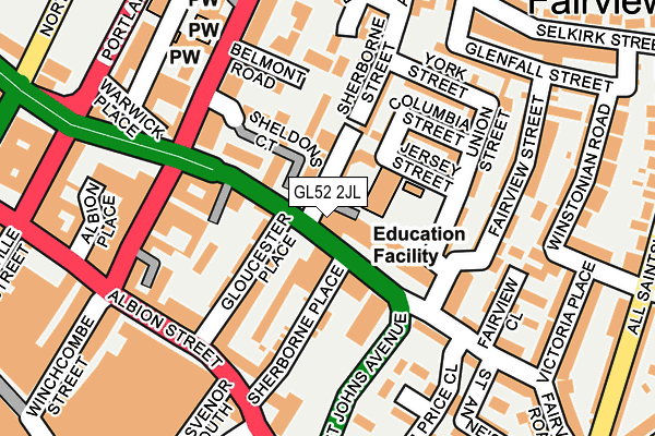 GL52 2JL map - OS OpenMap – Local (Ordnance Survey) GL52 2JL map - OS OpenMap – Local (Ordnance Survey)