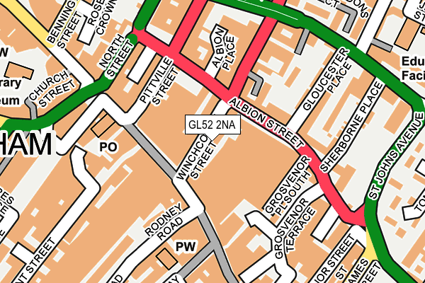 GL52 2NA map - OS OpenMap – Local (Ordnance Survey) GL52 2NA map - OS OpenMap – Local (Ordnance Survey)