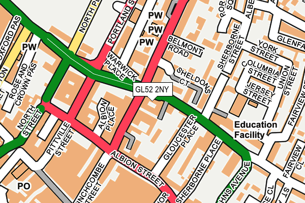GL52 2NY map - OS OpenMap – Local (Ordnance Survey) GL52 2NY map - OS OpenMap – Local (Ordnance Survey)
