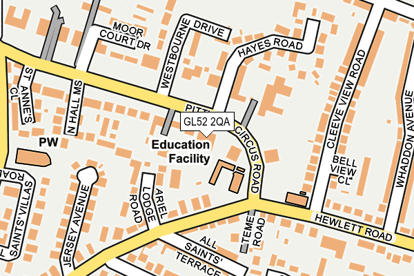 GL52 2QA map - OS OpenMap – Local (Ordnance Survey) GL52 2QA map - OS OpenMap – Local (Ordnance Survey)