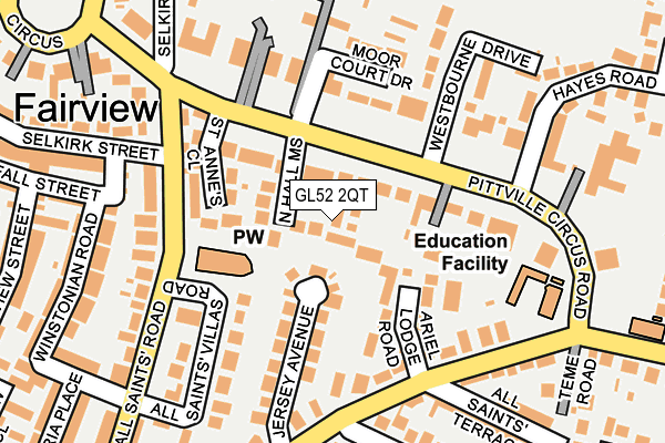 GL52 2QT map - OS OpenMap – Local (Ordnance Survey) GL52 2QT map - OS OpenMap – Local (Ordnance Survey)