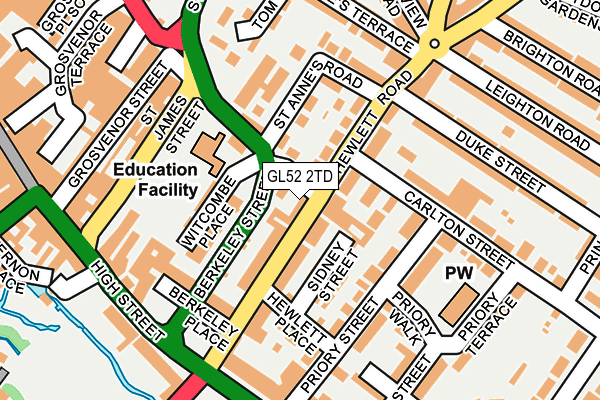 GL52 2TD map - OS OpenMap – Local (Ordnance Survey) GL52 2TD map - OS OpenMap – Local (Ordnance Survey)