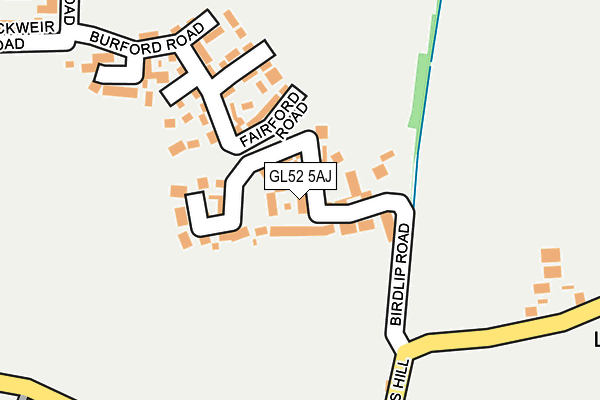GL52 5AJ map - OS OpenMap – Local (Ordnance Survey) GL52 5AJ map - OS OpenMap – Local (Ordnance Survey)