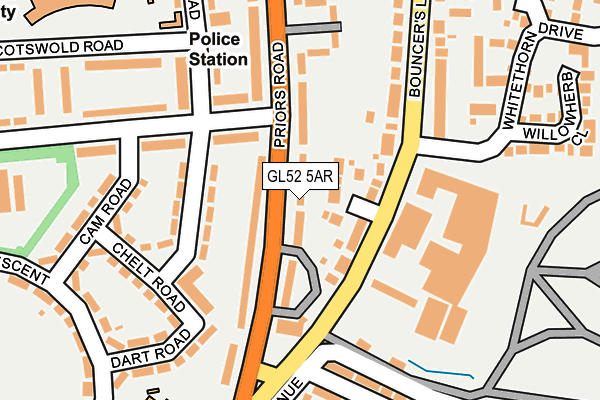 GL52 5AR map - OS OpenMap – Local (Ordnance Survey) GL52 5AR map - OS OpenMap – Local (Ordnance Survey)